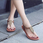 Women Sandals Flip Flops Summer Flat Shoes Woman Sandals Beach Flat Sandals T-Strap Sandals Strappy Flip Flop Sandal Flat Slide Casual Summer Beach Thong Slipper Stevvex