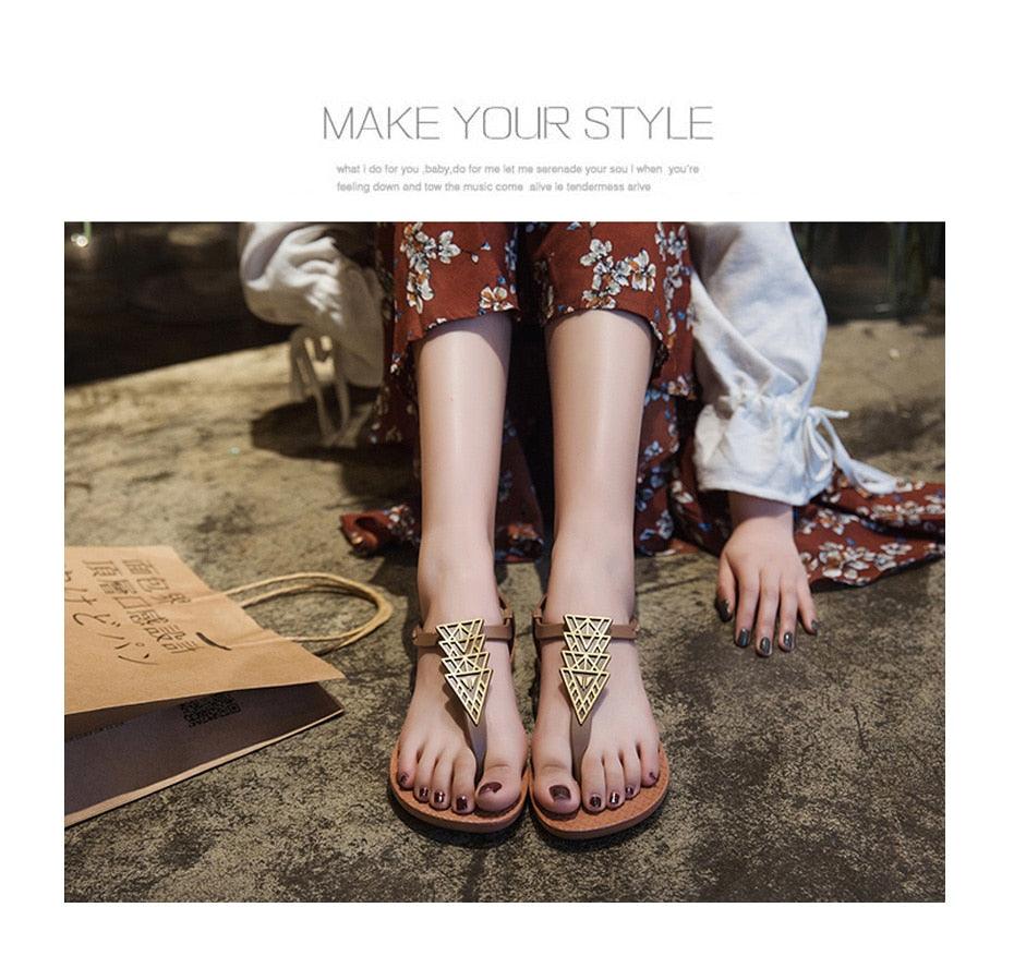 Women Sandals Flip Flops Summer Flat Shoes Woman Sandals Beach Flat Sandals T-Strap Sandals Strappy Flip Flop Sandal Flat Slide Casual Summer Beach Thong Slipper Stevvex