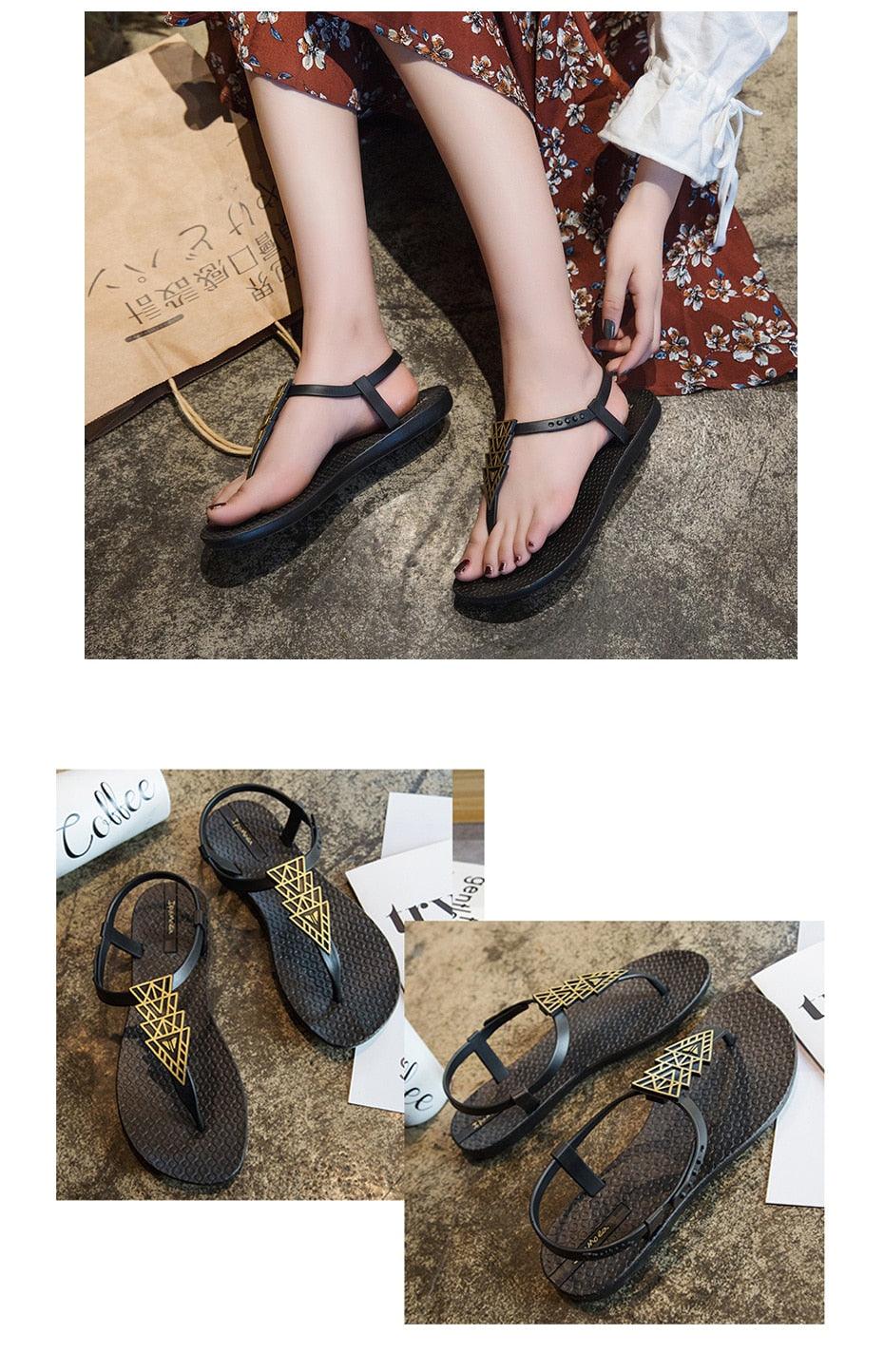 Women Sandals Flip Flops Summer Flat Shoes Woman Sandals Beach Flat Sandals T-Strap Sandals Strappy Flip Flop Sandal Flat Slide Casual Summer Beach Thong Slipper Stevvex
