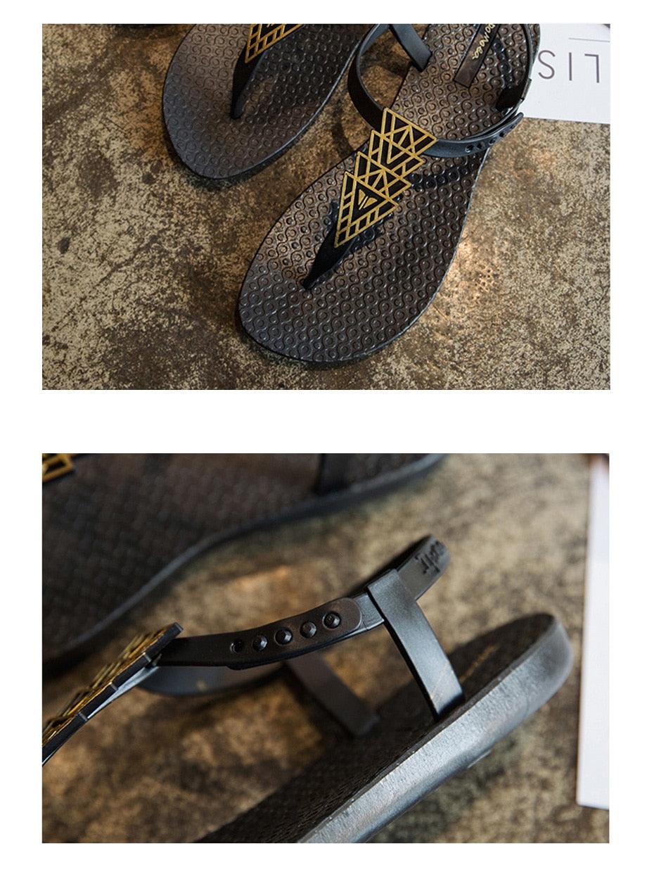 Women Sandals Flip Flops Summer Flat Shoes Woman Sandals Beach Flat Sandals T-Strap Sandals Strappy Flip Flop Sandal Flat Slide Casual Summer Beach Thong Slipper Stevvex