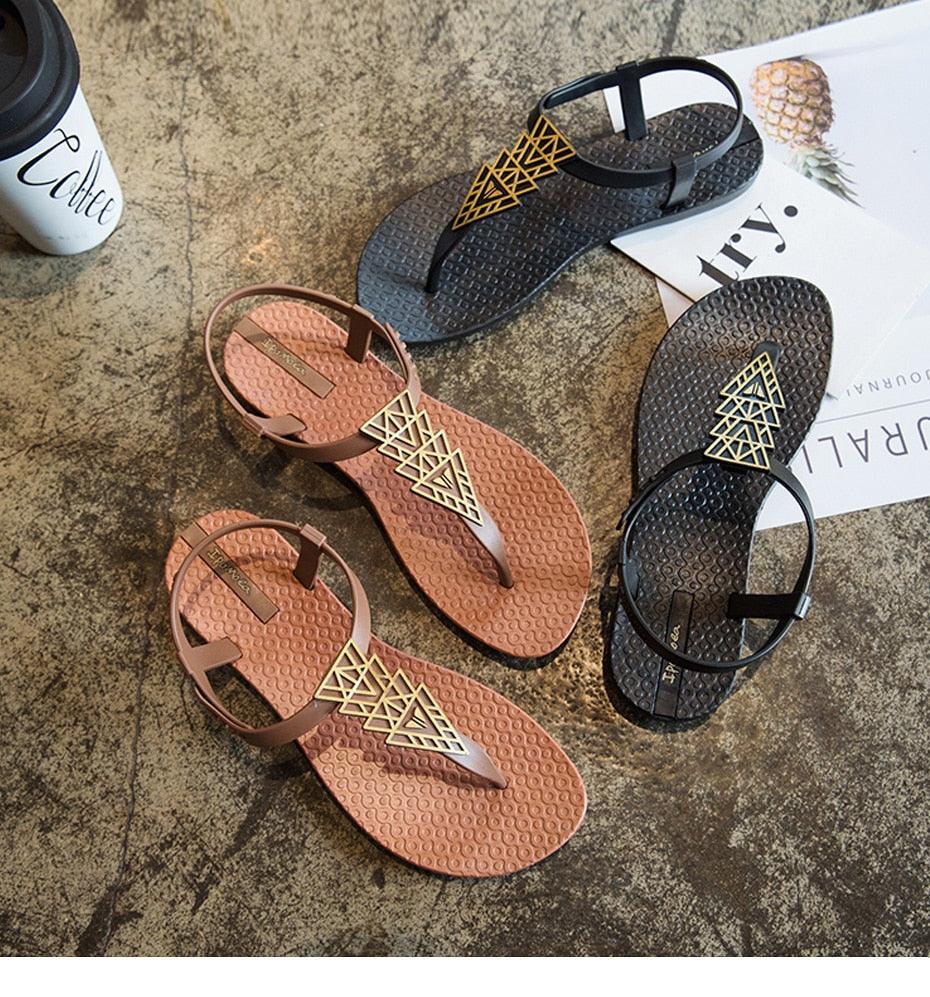 Women Sandals Flip Flops Summer Flat Shoes Woman Sandals Beach Flat Sandals T-Strap Sandals Strappy Flip Flop Sandal Flat Slide Casual Summer Beach Thong Slipper Stevvex