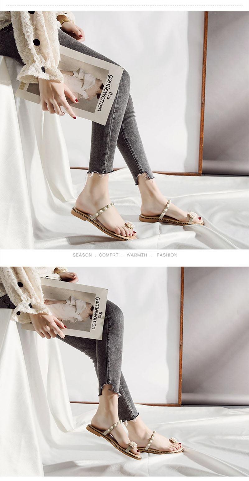 Women Sandals Slippers Flat Flip Flops String Bead Summer Fashion Woman Slides Elegant Pineapple Slides Flat Sandals Strappy Slides Sandals Open Toe Summer Beach Outdoor Shoes Stevvex