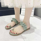 Women Sandals Slippers Flat Flip Flops String Bead Summer Fashion Woman Slides Elegant Pineapple Slides Flat Sandals Strappy Slides Sandals Open Toe Summer Beach Outdoor Shoes Stevvex