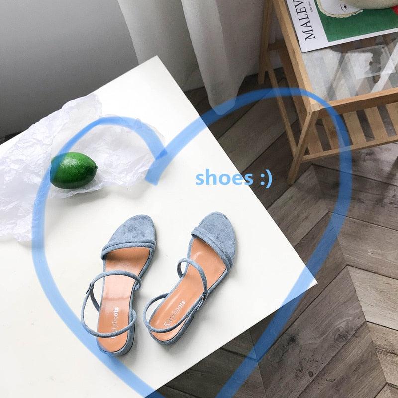 Women Sandals Summer Blue Shoes Flats Heel Flip Flip Flop Sandals Women Back Strap Flat Sandals Adjustable Casual Sandal With Open Toe Sandals Stevvex