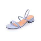 Women Sandals Summer Blue Shoes Flats Heel Flip Flip Flop Sandals Women Back Strap Flat Sandals Adjustable Casual Sandal With Open Toe Sandals Stevvex