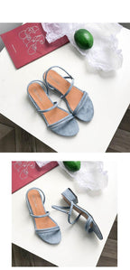 Women Sandals Summer Blue Shoes Flats Heel Flip Flip Flop Sandals Women Back Strap Flat Sandals Adjustable Casual Sandal With Open Toe Sandals Stevvex
