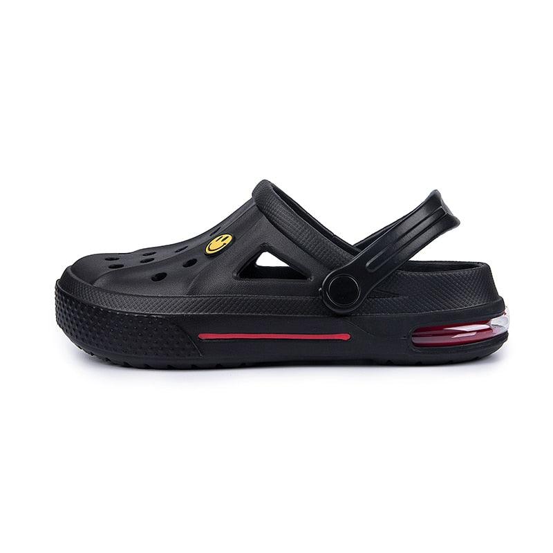 Women Sandals Summer Hole Shoes Rubber Clogs Garden Shoes Black Beach Flat Sandals Garden Shoes Sandals Lightweight Slip On Classic Adjustable Outdoor Walking Clogs Stevvex