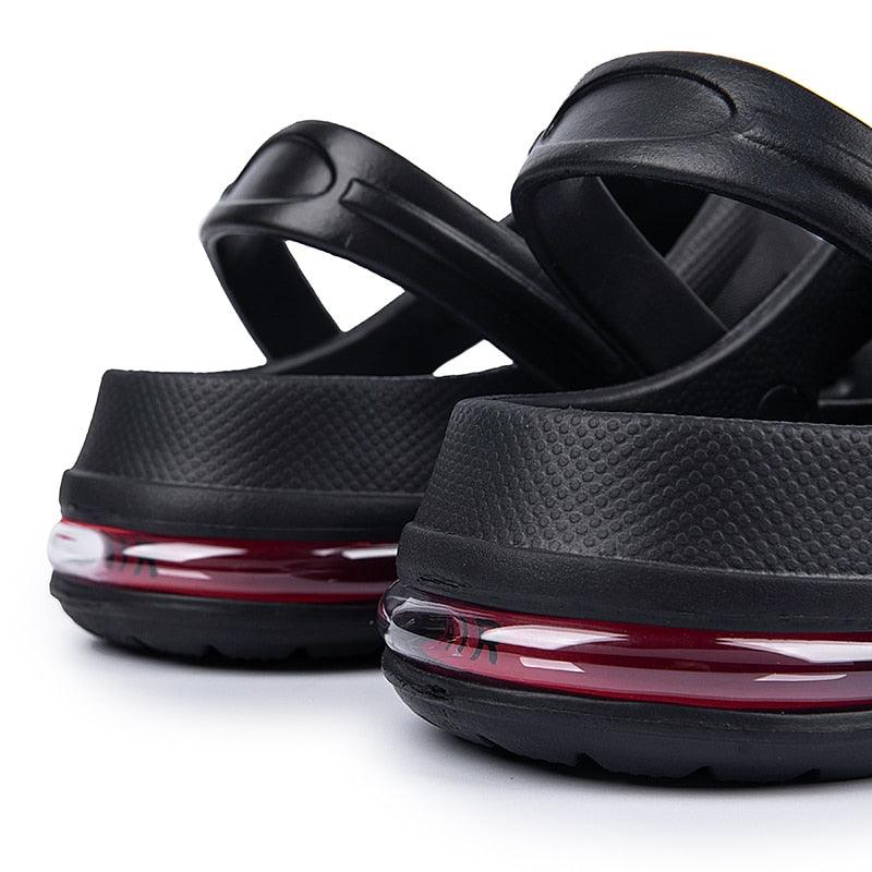 Women Sandals Summer Hole Shoes Rubber Clogs Garden Shoes Black Beach Flat Sandals Garden Shoes Sandals Lightweight Slip On Classic Adjustable Outdoor Walking Clogs Stevvex