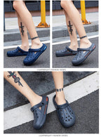 Women Sandals Summer Hole Shoes Rubber Clogs Garden Shoes Black Beach Flat Sandals Garden Shoes Sandals Lightweight Slip On Classic Adjustable Outdoor Walking Clogs Stevvex