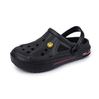 Women Sandals Summer Hole Shoes Rubber Clogs Garden Shoes Black Beach Flat Sandals Garden Shoes Sandals Lightweight Slip On Classic Adjustable Outdoor Walking Clogs Stevvex