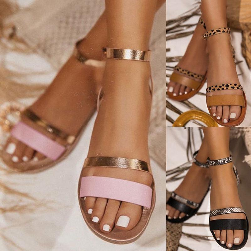 Women Sandals Summer Hollow Out Shoes Open Toe Beach Flats Ladies Footwear Strappy Flat Sandals Adjustable Casual Sandal With Open Toe Slingback Elegant Sandals Stevvex