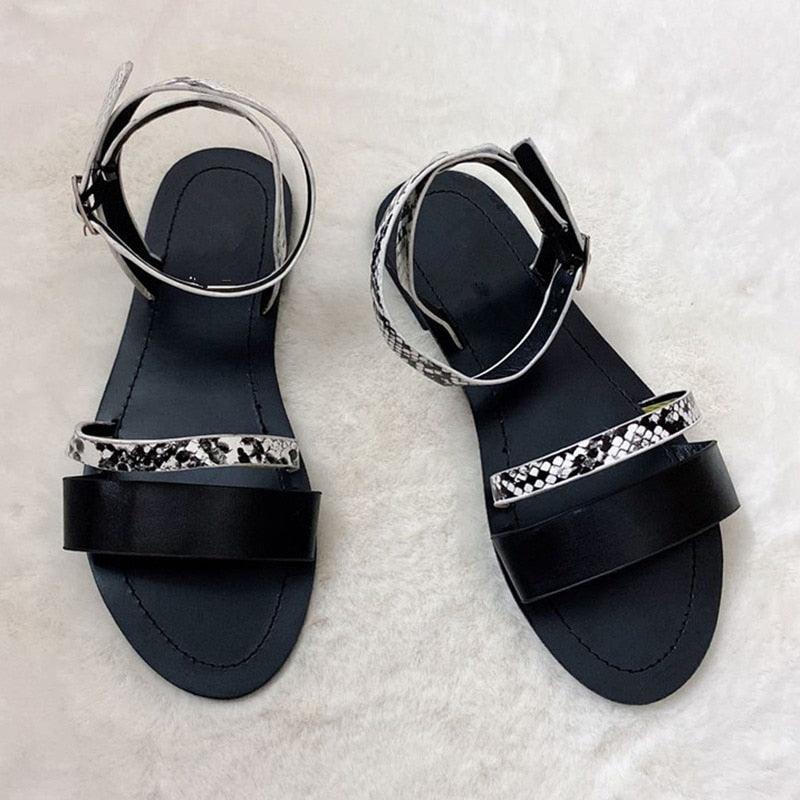 Women Sandals Summer Hollow Out Shoes Open Toe Beach Flats Ladies Footwear Strappy Flat Sandals Adjustable Casual Sandal With Open Toe Slingback Elegant Sandals Stevvex