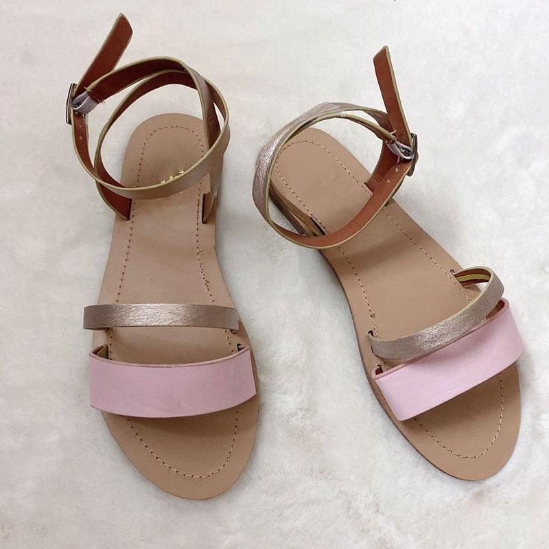 Women Sandals Summer Hollow Out Shoes Open Toe Beach Flats Ladies Footwear Strappy Flat Sandals Adjustable Casual Sandal With Open Toe Slingback Elegant Sandals Stevvex