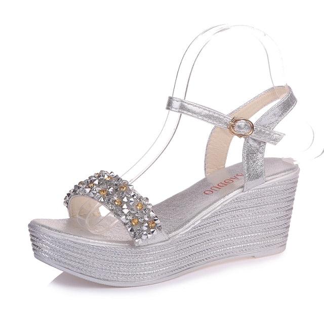 Women Sandals Summer Platform Sandals Buckle Strap Peep Toe Thick Bottom Modern Espadrille Sandals Platform Cross Buckle Strap Slingback Summer Open Toe Shoes Stevvex