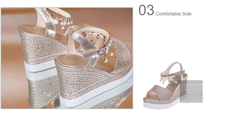 Women Sandals Summer Platform Sandals Buckle Strap Peep Toe Thick Bottom Modern Espadrille Sandals Platform Cross Buckle Strap Slingback Summer Open Toe Shoes Stevvex