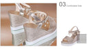 Women Sandals Summer Platform Sandals Buckle Strap Peep Toe Thick Bottom Modern Espadrille Sandals Platform Cross Buckle Strap Slingback Summer Open Toe Shoes Stevvex