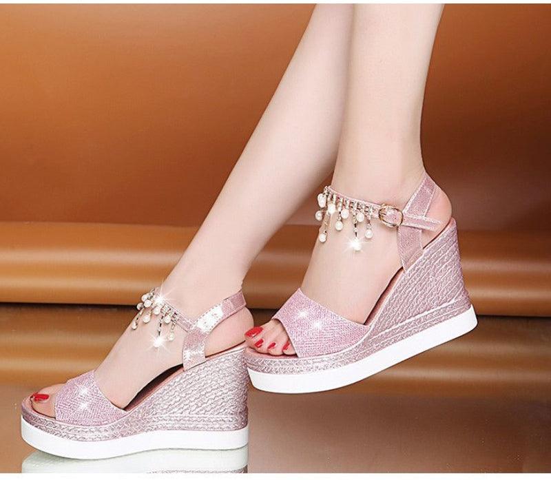 Women Sandals Summer Platform Sandals Buckle Strap Peep Toe Thick Bottom Modern Espadrille Sandals Platform Cross Buckle Strap Slingback Summer Open Toe Shoes Stevvex