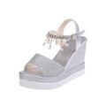 Women Sandals Summer Platform Sandals Buckle Strap Peep Toe Thick Bottom Modern Espadrille Sandals Platform Cross Buckle Strap Slingback Summer Open Toe Shoes Stevvex