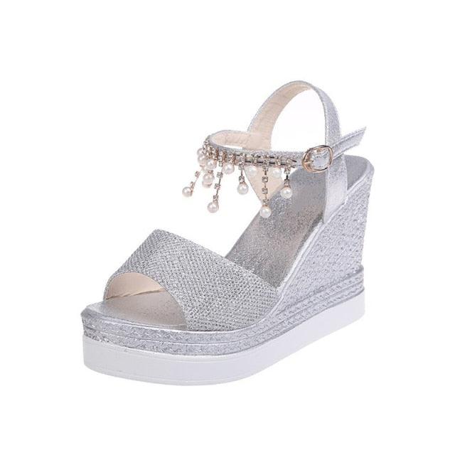 Women Sandals Summer Platform Sandals Buckle Strap Peep Toe Thick Bottom Modern Espadrille Sandals Platform Cross Buckle Strap Slingback Summer Open Toe Shoes Stevvex