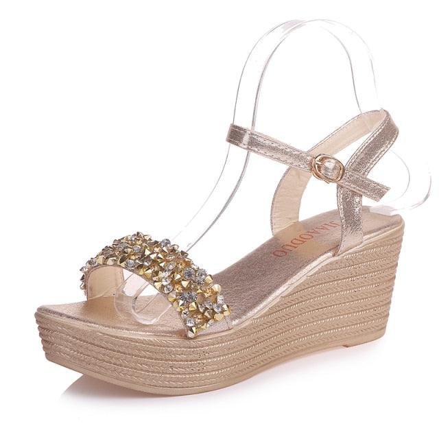 Women Sandals Summer Platform Sandals Buckle Strap Peep Toe Thick Bottom Modern Espadrille Sandals Platform Cross Buckle Strap Slingback Summer Open Toe Shoes Stevvex