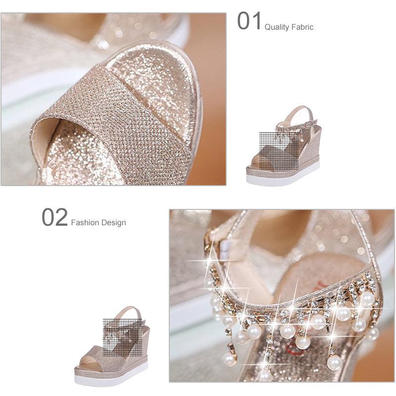 Women Sandals Summer Platform Sandals Buckle Strap Peep Toe Thick Bottom Modern Espadrille Sandals Platform Cross Buckle Strap Slingback Summer Open Toe Shoes Stevvex