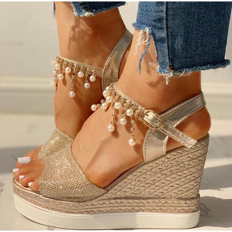 Women Sandals Summer Platform Sandals Buckle Strap Peep Toe Thick Bottom Modern Espadrille Sandals Platform Cross Buckle Strap Slingback Summer Open Toe Shoes Stevvex