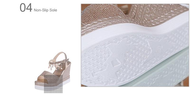 Women Sandals Summer Platform Sandals Buckle Strap Peep Toe Thick Bottom Modern Espadrille Sandals Platform Cross Buckle Strap Slingback Summer Open Toe Shoes Stevvex