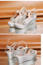Women Sandals Summer Platform Sandals Buckle Strap Peep Toe Thick Bottom Modern Espadrille Sandals Platform Cross Buckle Strap Slingback Summer Open Toe Shoes Stevvex