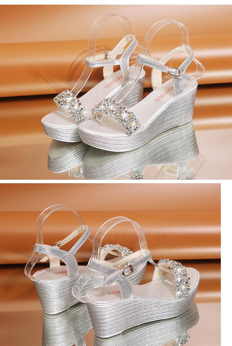 Women Sandals Summer Platform Sandals Buckle Strap Peep Toe Thick Bottom Modern Espadrille Sandals Platform Cross Buckle Strap Slingback Summer Open Toe Shoes Stevvex