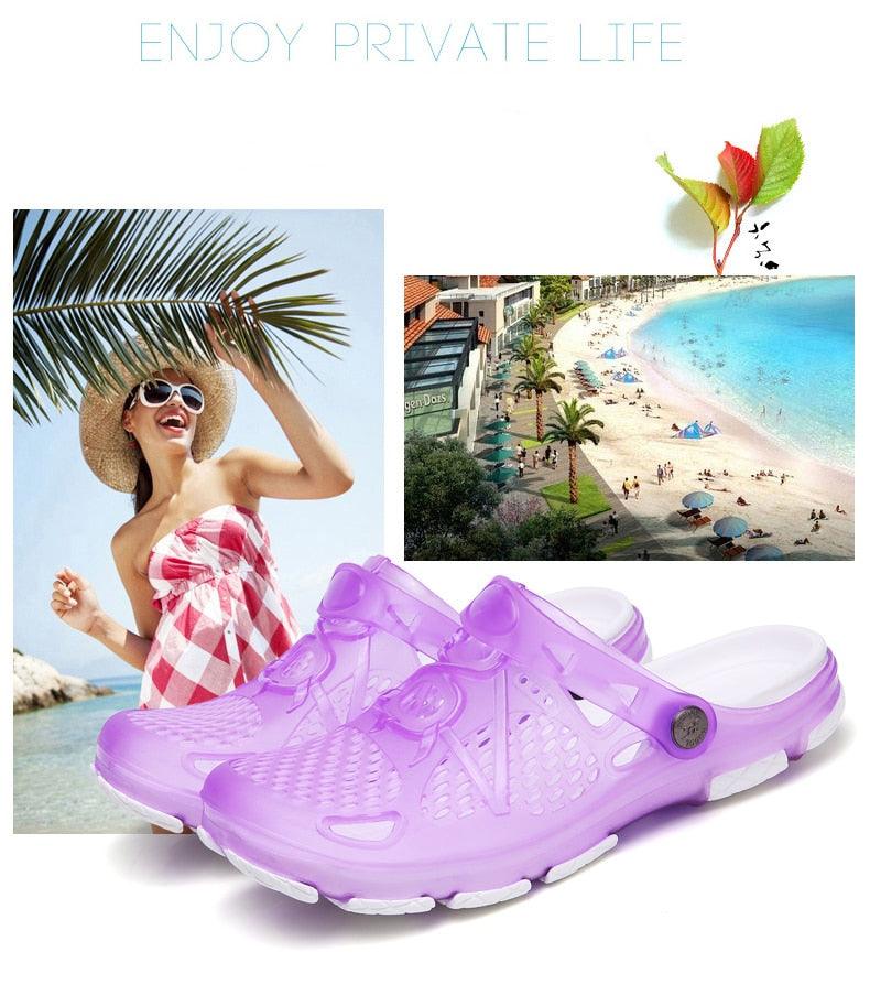 Women Sandals Summer Slippers New Women Outdoor Beach Casual Shoes Water Clogs Shoes Comfortable Slip-on Summer Beach Sandals For Women Stevvex