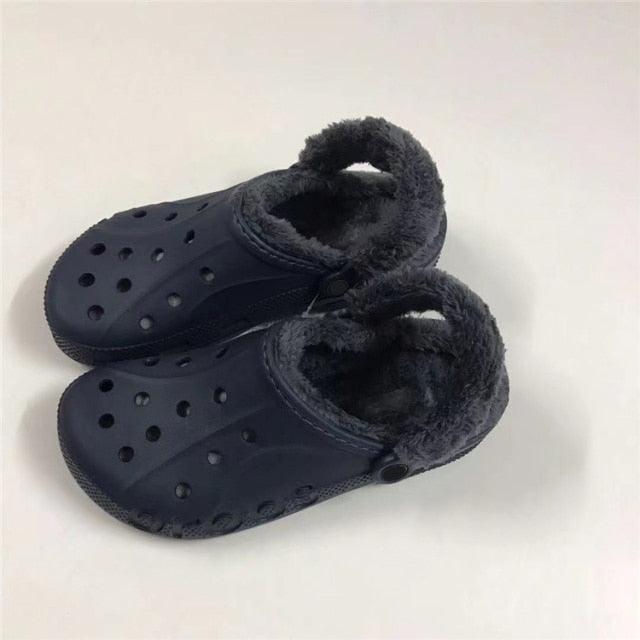 Women Sandals Winter Hole Slippers Outside Shoes For Women Slippers For Home Men's and Women's Classic Lined Clog Warm And Fuzzy Slippers Fur Lined Clogs Winter Garden Shoes Warm House Slippers Stevvex