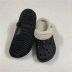 Women Sandals Winter Hole Slippers Outside Shoes For Women Slippers For Home Men's and Women's Classic Lined Clog Warm And Fuzzy Slippers Fur Lined Clogs Winter Garden Shoes Warm House Slippers Stevvex