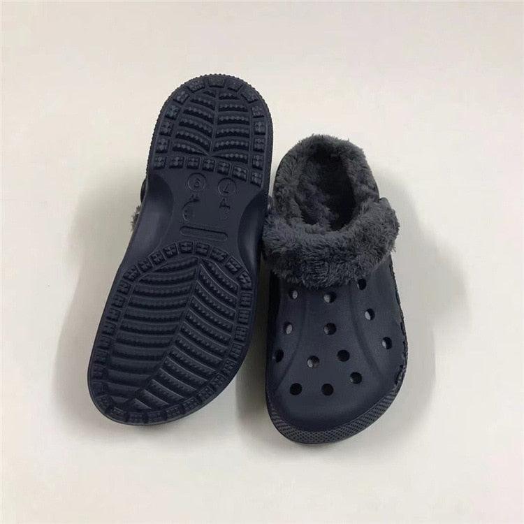 Women Sandals Winter Hole Slippers Outside Shoes For Women Slippers For Home Men's and Women's Classic Lined Clog Warm And Fuzzy Slippers Fur Lined Clogs Winter Garden Shoes Warm House Slippers Stevvex
