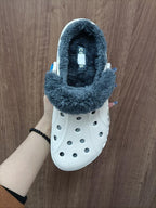 Women Sandals Winter Hole Slippers Outside Shoes For Women Slippers For Home Men's and Women's Classic Lined Clog Warm And Fuzzy Slippers Fur Lined Clogs Winter Garden Shoes Warm House Slippers Stevvex