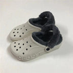 Women Sandals Winter Hole Slippers Outside Shoes For Women Slippers For Home Men's and Women's Classic Lined Clog Warm And Fuzzy Slippers Fur Lined Clogs Winter Garden Shoes Warm House Slippers Stevvex
