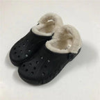 Women Sandals Winter Hole Slippers Outside Shoes For Women Slippers For Home Men's and Women's Classic Lined Clog Warm And Fuzzy Slippers Fur Lined Clogs Winter Garden Shoes Warm House Slippers Stevvex