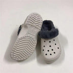 Women Sandals Winter Hole Slippers Outside Shoes For Women Slippers For Home Men's and Women's Classic Lined Clog Warm And Fuzzy Slippers Fur Lined Clogs Winter Garden Shoes Warm House Slippers Stevvex