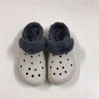 Women Sandals Winter Hole Slippers Outside Shoes For Women Slippers For Home Men's and Women's Classic Lined Clog Warm And Fuzzy Slippers Fur Lined Clogs Winter Garden Shoes Warm House Slippers Stevvex