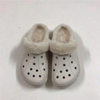 Women Sandals Winter Hole Slippers Outside Shoes For Women Slippers For Home Men's and Women's Classic Lined Clog Warm And Fuzzy Slippers Fur Lined Clogs Winter Garden Shoes Warm House Slippers Stevvex