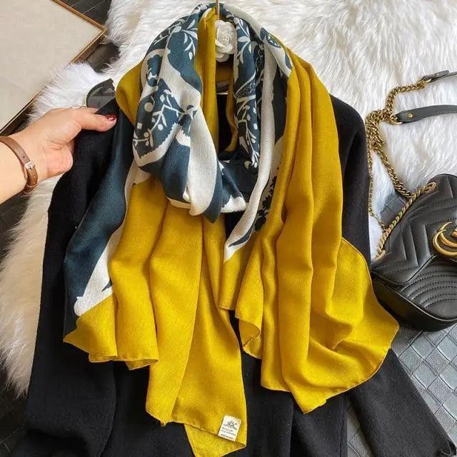 Women Scarf Leopard Print Cotton Large Size Scarfs For Winter Shawls Winter Warm Casual Wear For Women Lovely Floral Tassel Cotton ab Shawls Lady Silk Wraps Scarves Stevvex