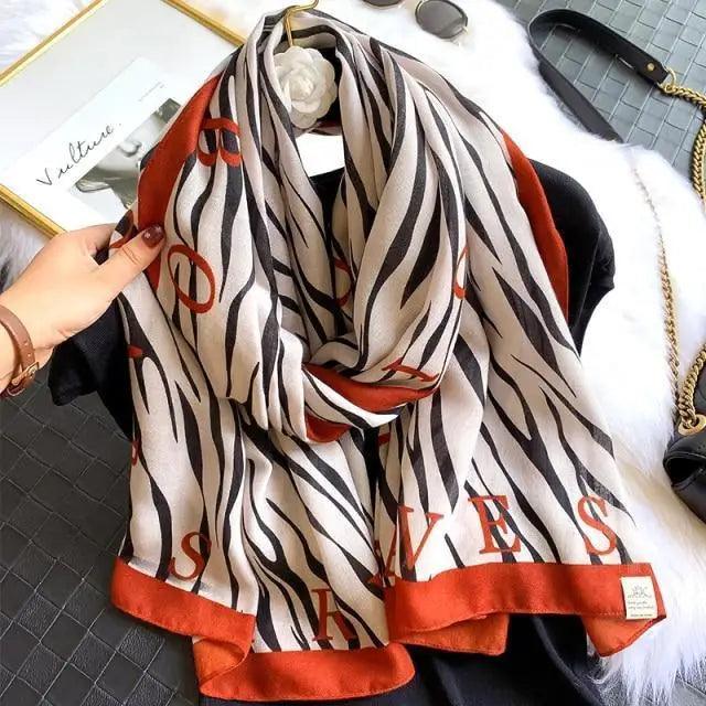 Women Scarf Leopard Print Cotton Large Size Scarfs For Winter Shawls Winter Warm Casual Wear For Women Lovely Floral Tassel Cotton ab Shawls Lady Silk Wraps Scarves Stevvex