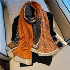 Women Scarf Leopard Print Cotton Large Size Scarfs For Winter Shawls Winter Warm Casual Wear For Women Lovely Floral Tassel Cotton ab Shawls Lady Silk Wraps Scarves Stevvex