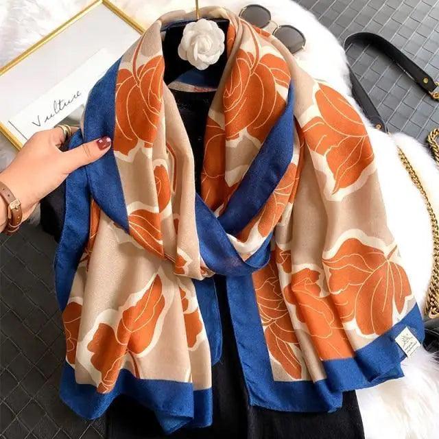 Women Scarf Leopard Print Cotton Large Size Scarfs For Winter Shawls Winter Warm Casual Wear For Women Lovely Floral Tassel Cotton ab Shawls Lady Silk Wraps Scarves Stevvex