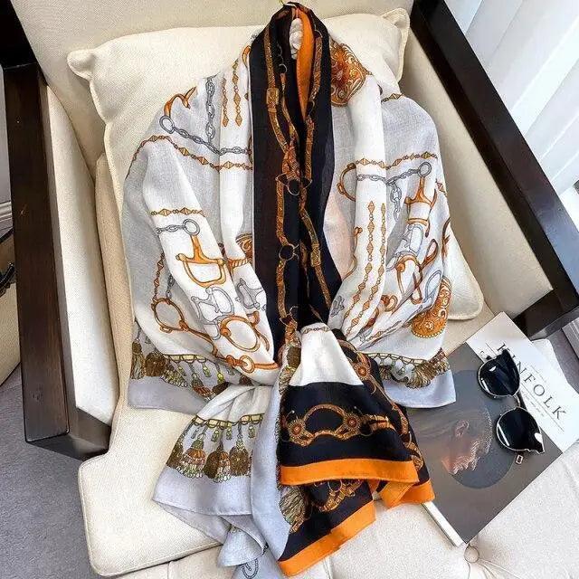 Women Scarf Leopard Print Cotton Large Size Scarfs For Winter Shawls Winter Warm Casual Wear For Women Lovely Floral Tassel Cotton ab Shawls Lady Silk Wraps Scarves Stevvex