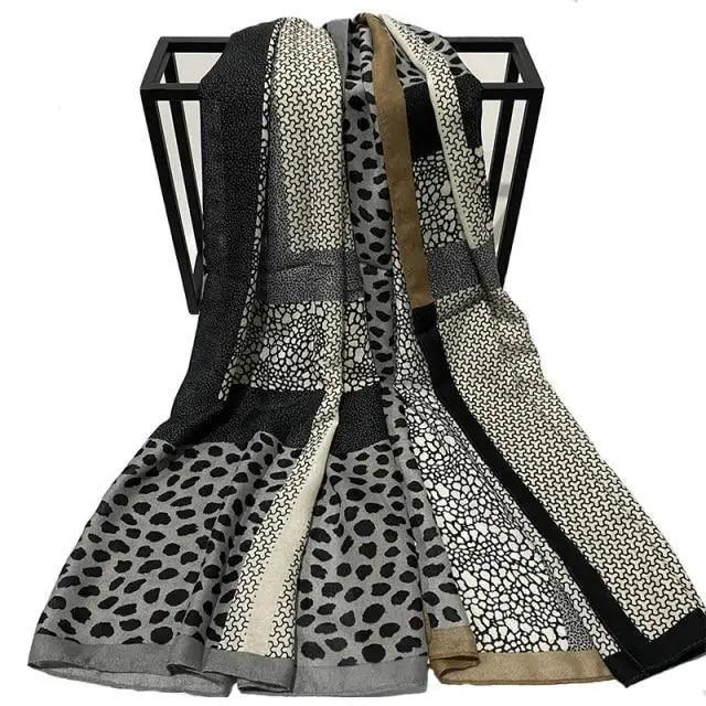 Women Scarf Leopard Print Cotton Large Size Scarfs For Winter Shawls Winter Warm Casual Wear For Women Lovely Floral Tassel Cotton ab Shawls Lady Silk Wraps Scarves Stevvex