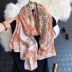 Women Scarf Leopard Print Cotton Large Size Scarfs For Winter Shawls Winter Warm Casual Wear For Women Lovely Floral Tassel Cotton ab Shawls Lady Silk Wraps Scarves Stevvex
