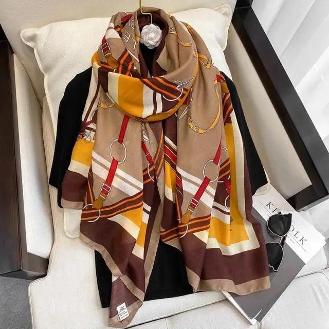 Women Scarf Leopard Print Cotton Large Size Scarfs For Winter Shawls Winter Warm Casual Wear For Women Lovely Floral Tassel Cotton ab Shawls Lady Silk Wraps Scarves Stevvex
