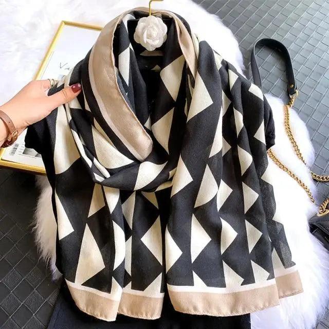 Women Scarf Leopard Print Cotton Large Size Scarfs For Winter Shawls Winter Warm Casual Wear For Women Lovely Floral Tassel Cotton ab Shawls Lady Silk Wraps Scarves Stevvex