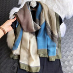 Women Scarf Leopard Print Cotton Large Size Scarfs For Winter Shawls Winter Warm Casual Wear For Women Lovely Floral Tassel Cotton ab Shawls Lady Silk Wraps Scarves Stevvex