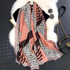 Women Scarf Leopard Print Cotton Large Size Scarfs For Winter Shawls Winter Warm Casual Wear For Women Lovely Floral Tassel Cotton ab Shawls Lady Silk Wraps Scarves Stevvex